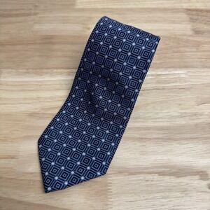 Donald  J. Trump Signature Collection Mens 100% Silk Necktie Blue Jacquard Print